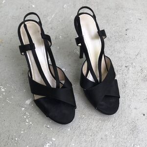 Jil Sanders Satin peep toe